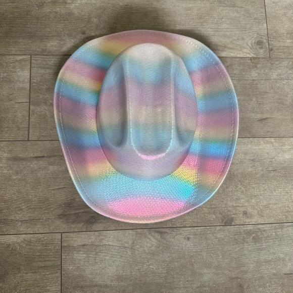 Pastel Rainbow Striped Cowgirl Hat - Picture 2 of 9